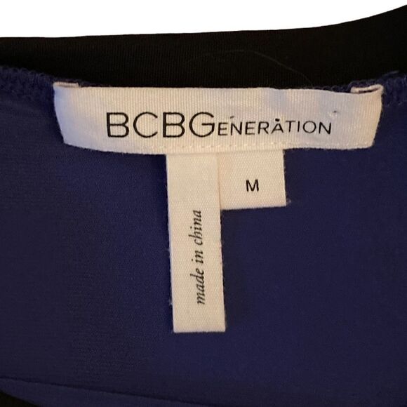 BCBGeneration Purplish Blue Long Sleeve Boatneck Dress, Size M - Picture 7 of 7